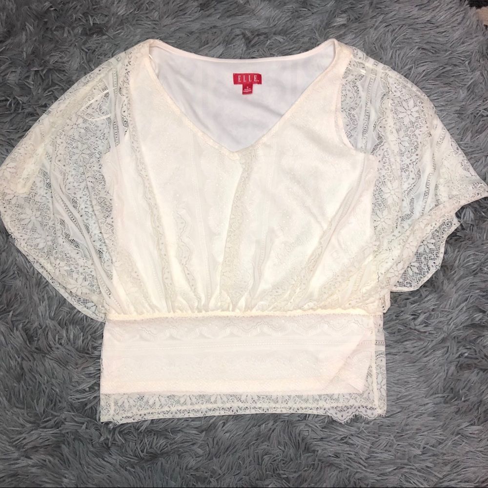Elle | Off White Lace Blouse Size Small